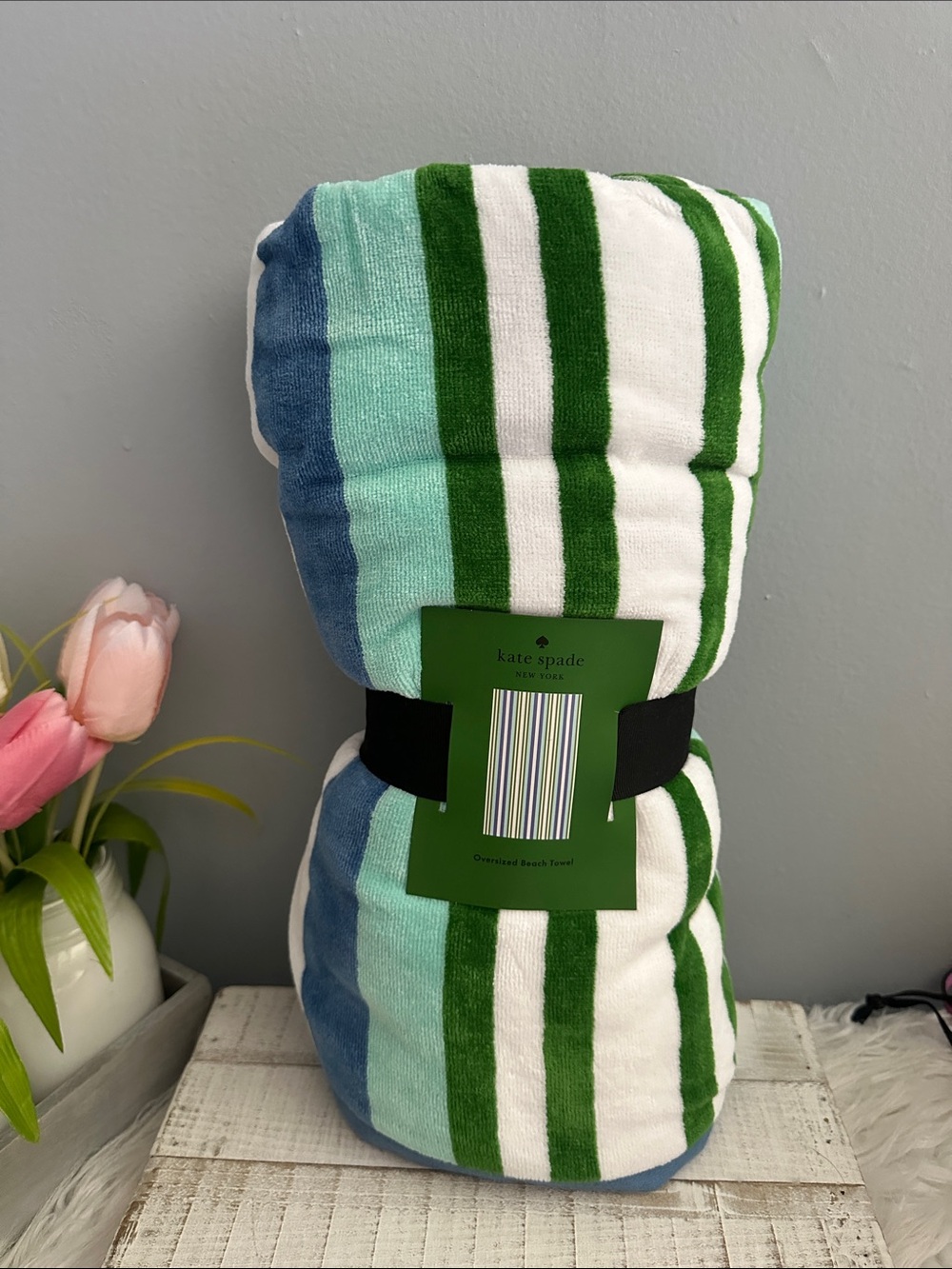 Nwt Kate spade stripe oversize beach towel